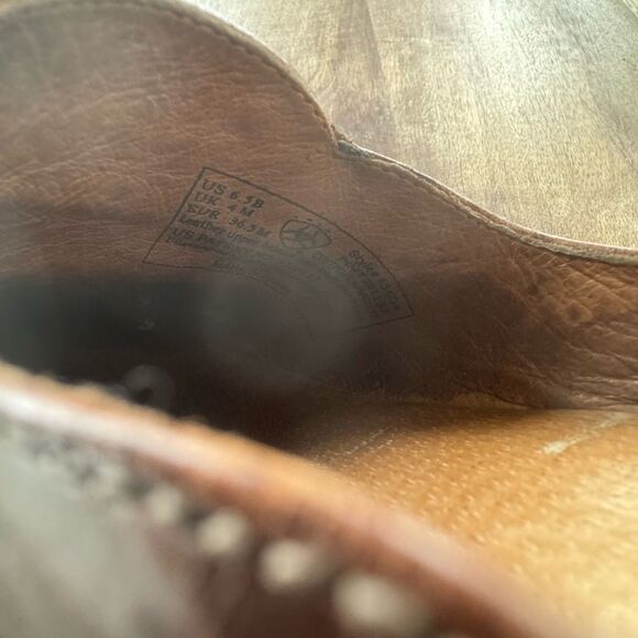 Ariat Brown Leather Women's Mules Silver Studs Western Booties Boho Size 6.5 GUC - Picture 6 of 12